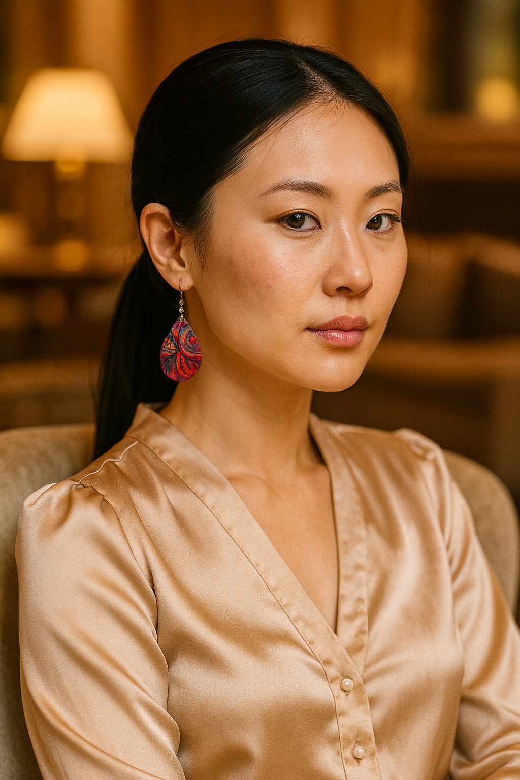 Artisan Acrylic Teardrop Earrings