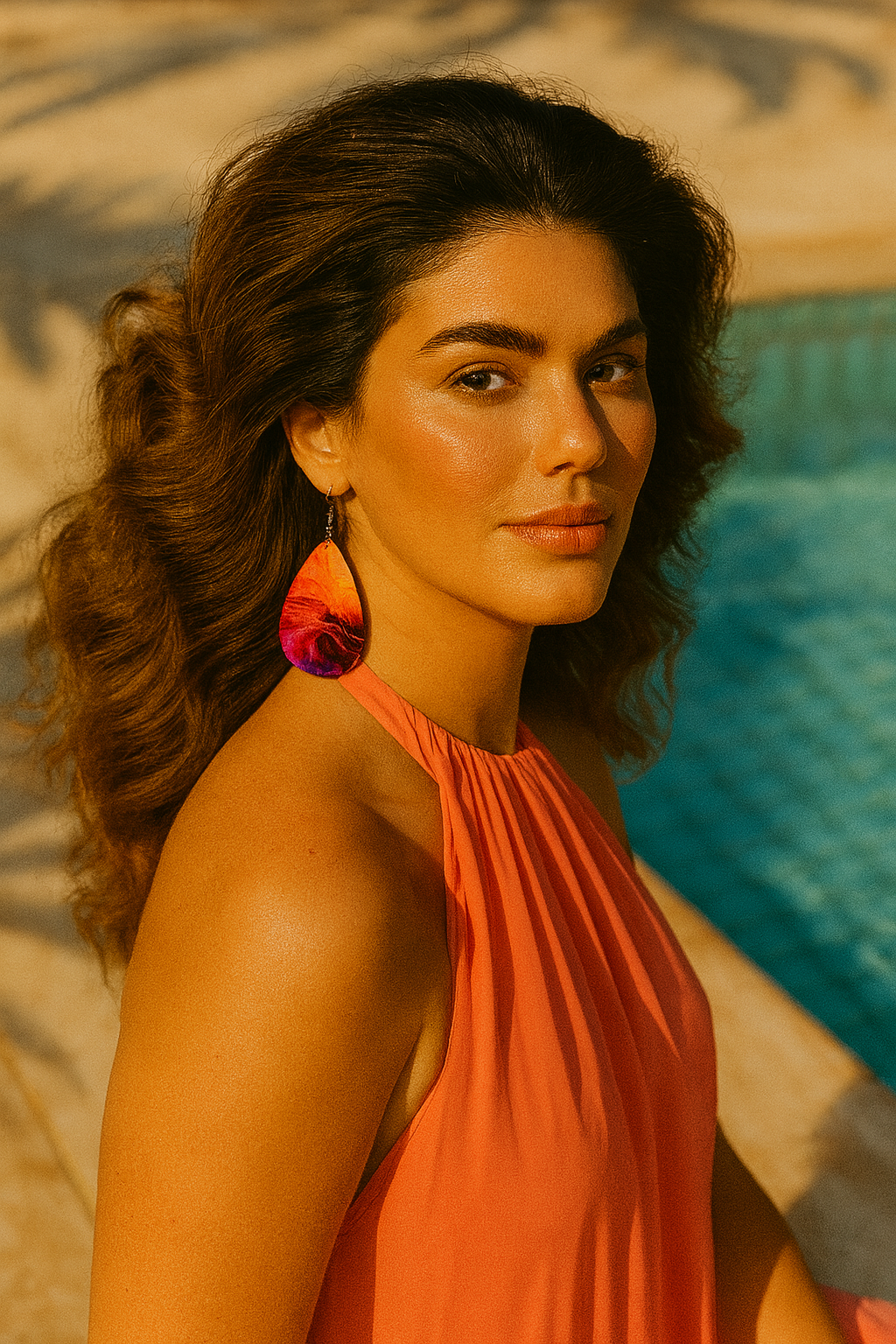 Fiery Horizon Teardrop Earrings