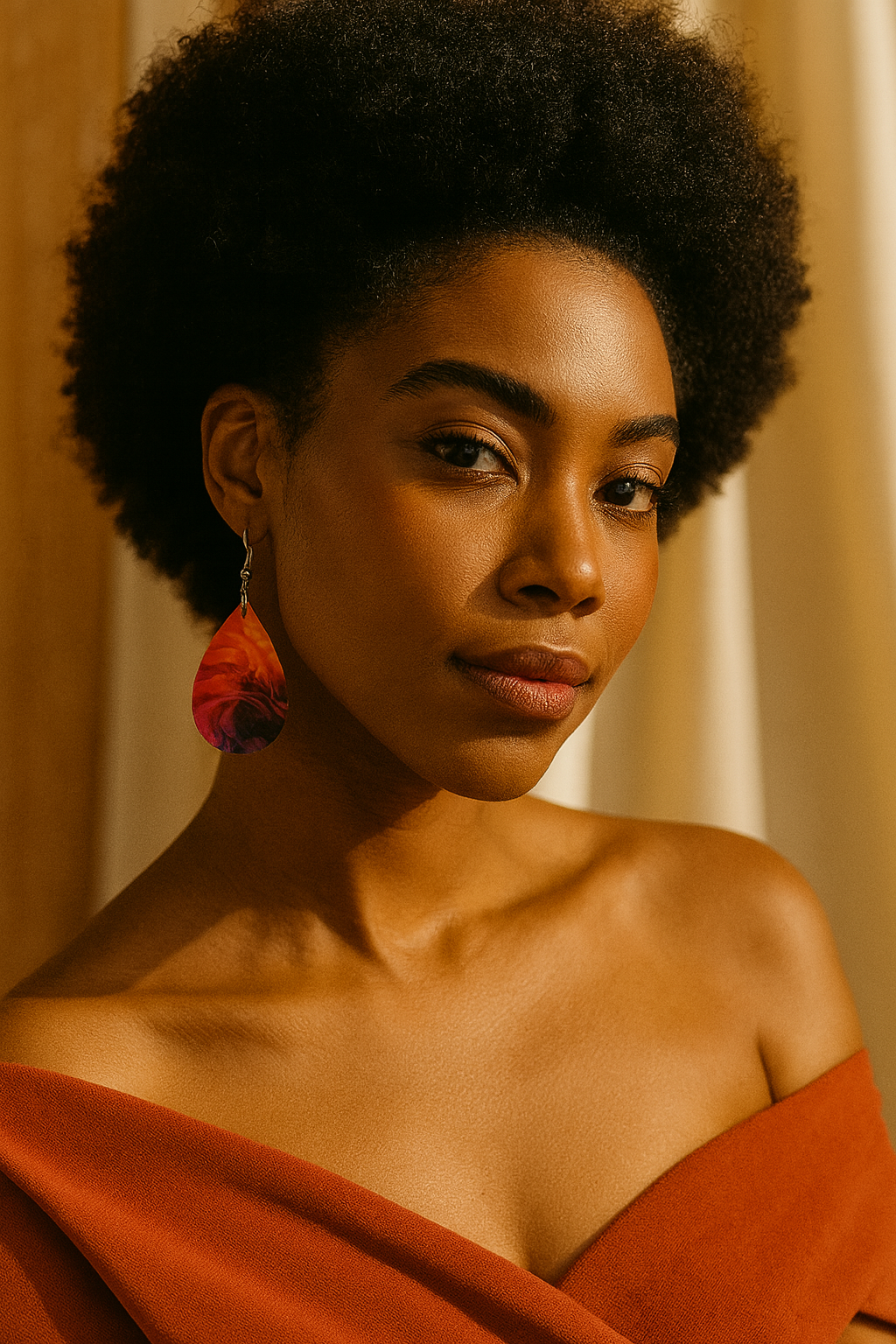 Fiery Horizon Teardrop Earrings