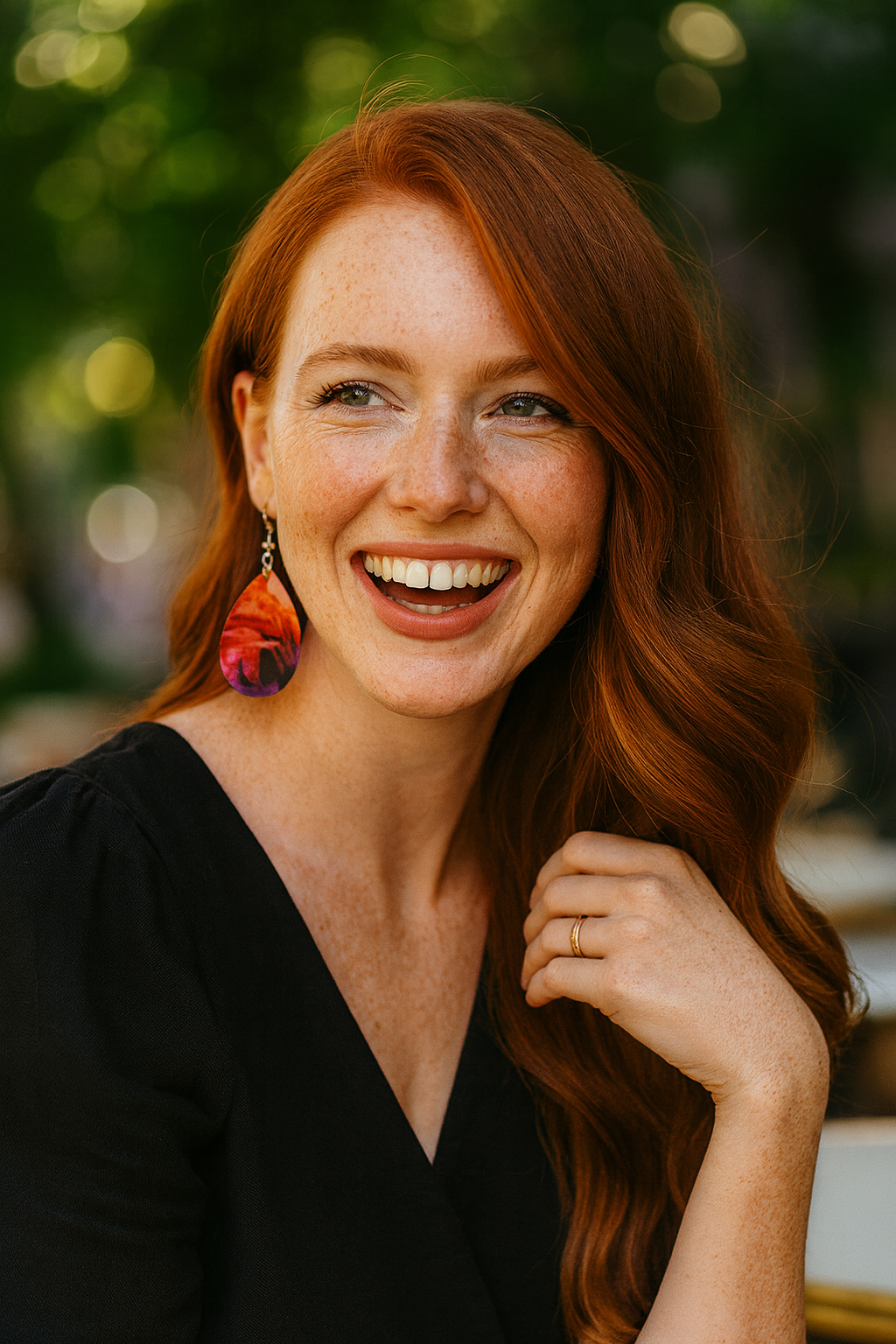 Fiery Horizon Teardrop Earrings