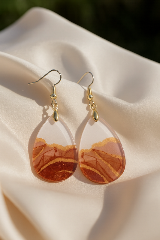 Golden Sands Teardrop Dangle Earrings