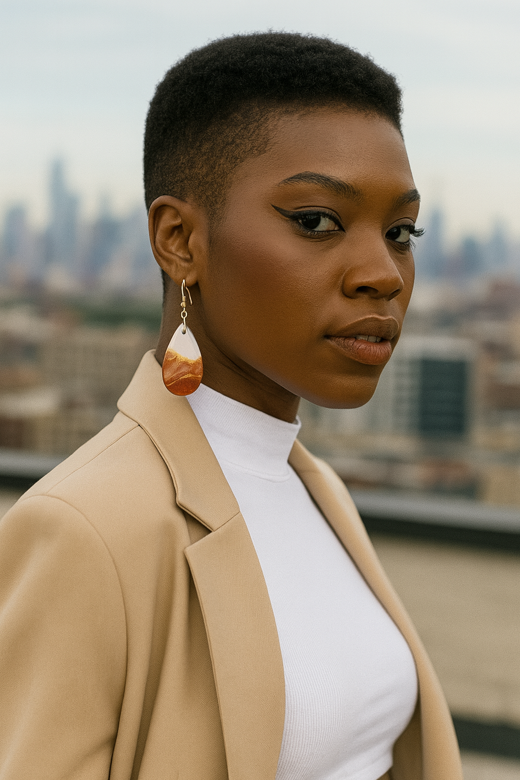 Golden Sands Teardrop Dangle Earrings