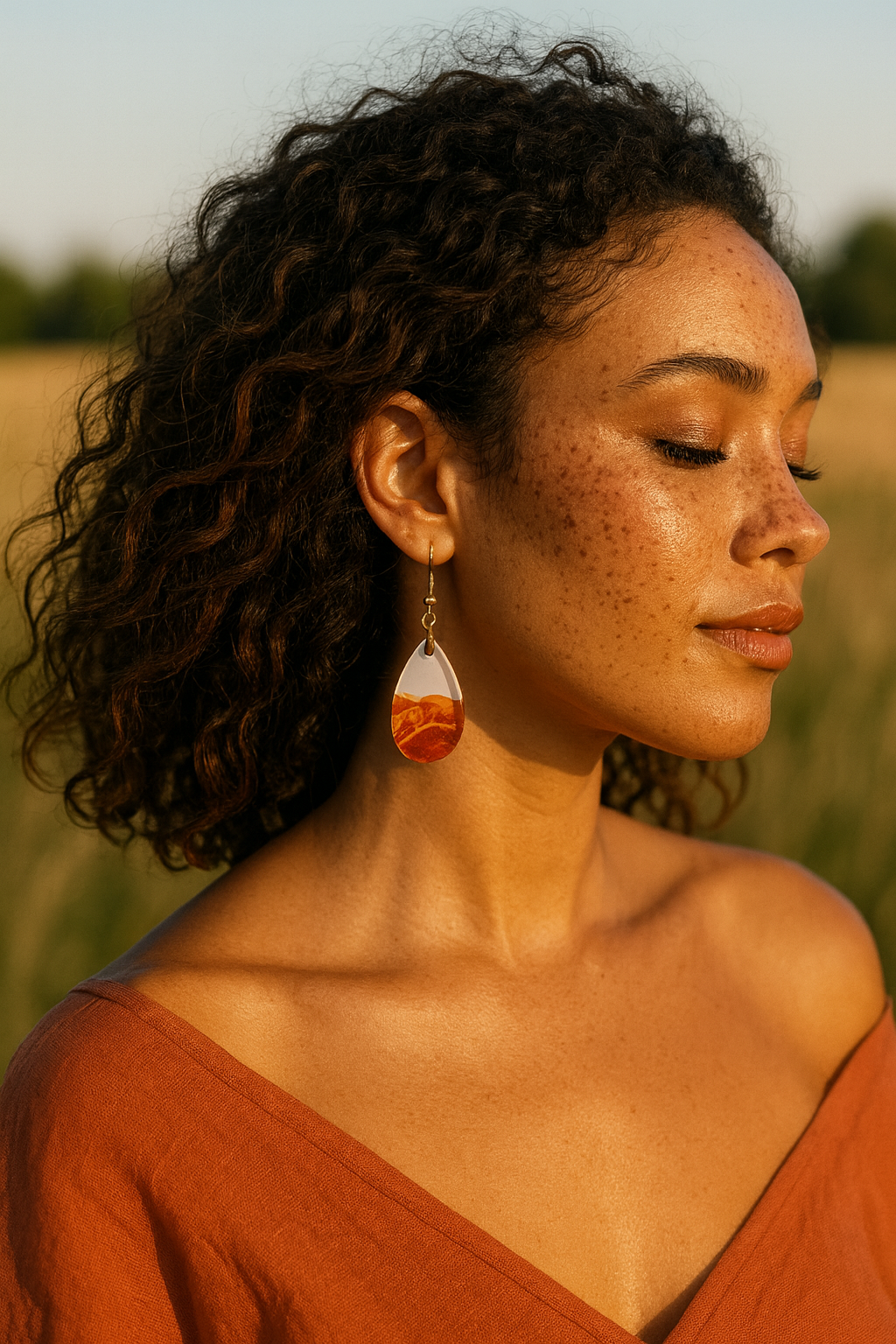 Golden Sands Teardrop Dangle Earrings