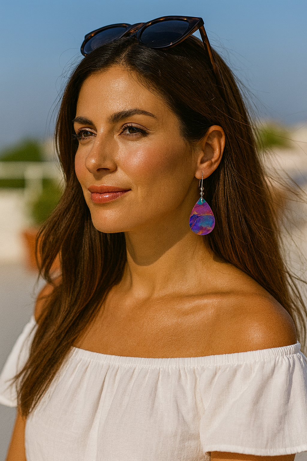 Bold Marbled Teardrop Earrings