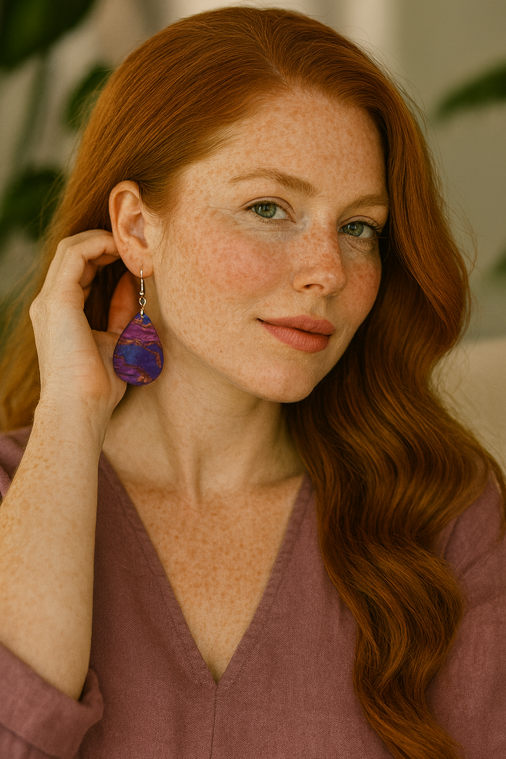Bold Marbled Teardrop Earrings
