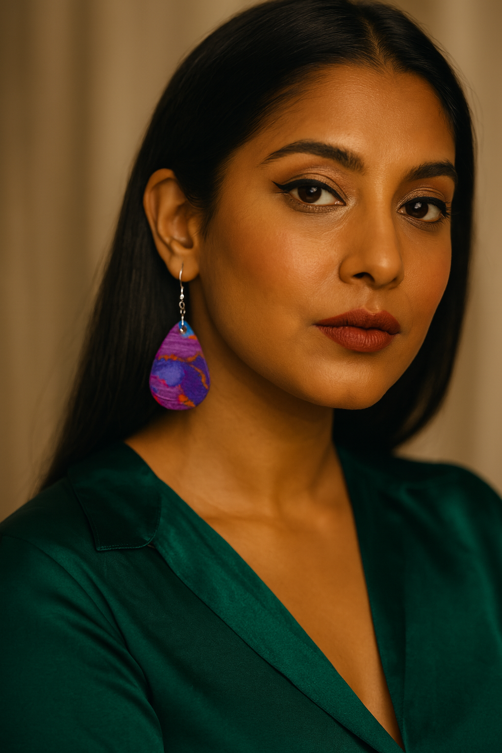 Bold Marbled Teardrop Earrings