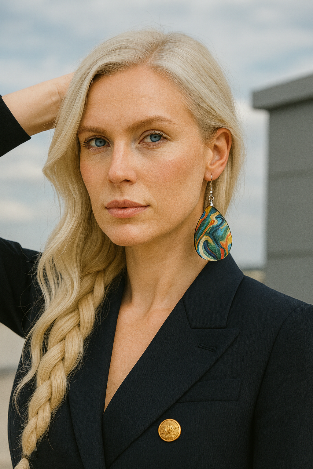 Vibrant Swirl Teardrop Earrings