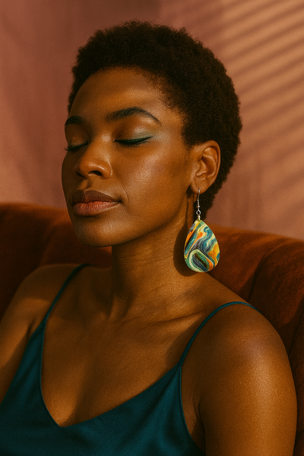 Vibrant Swirl Teardrop Earrings