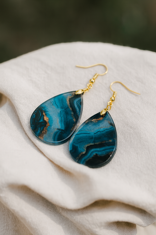 Ocean Mist Teardrop Earrings