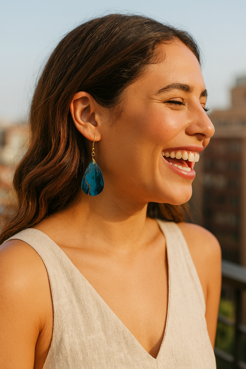 Ocean Mist Teardrop Earrings