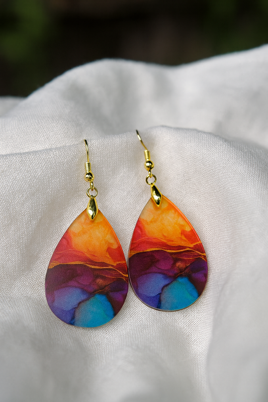 Color Splash Teardrop Earrings