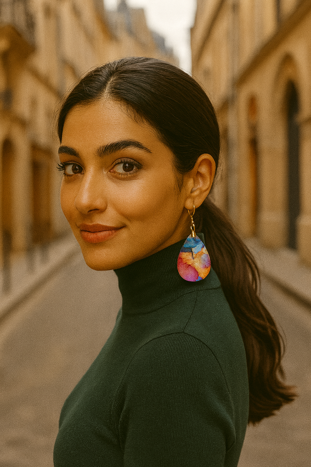 Aurora Glow Acrylic Teardrop Earrings