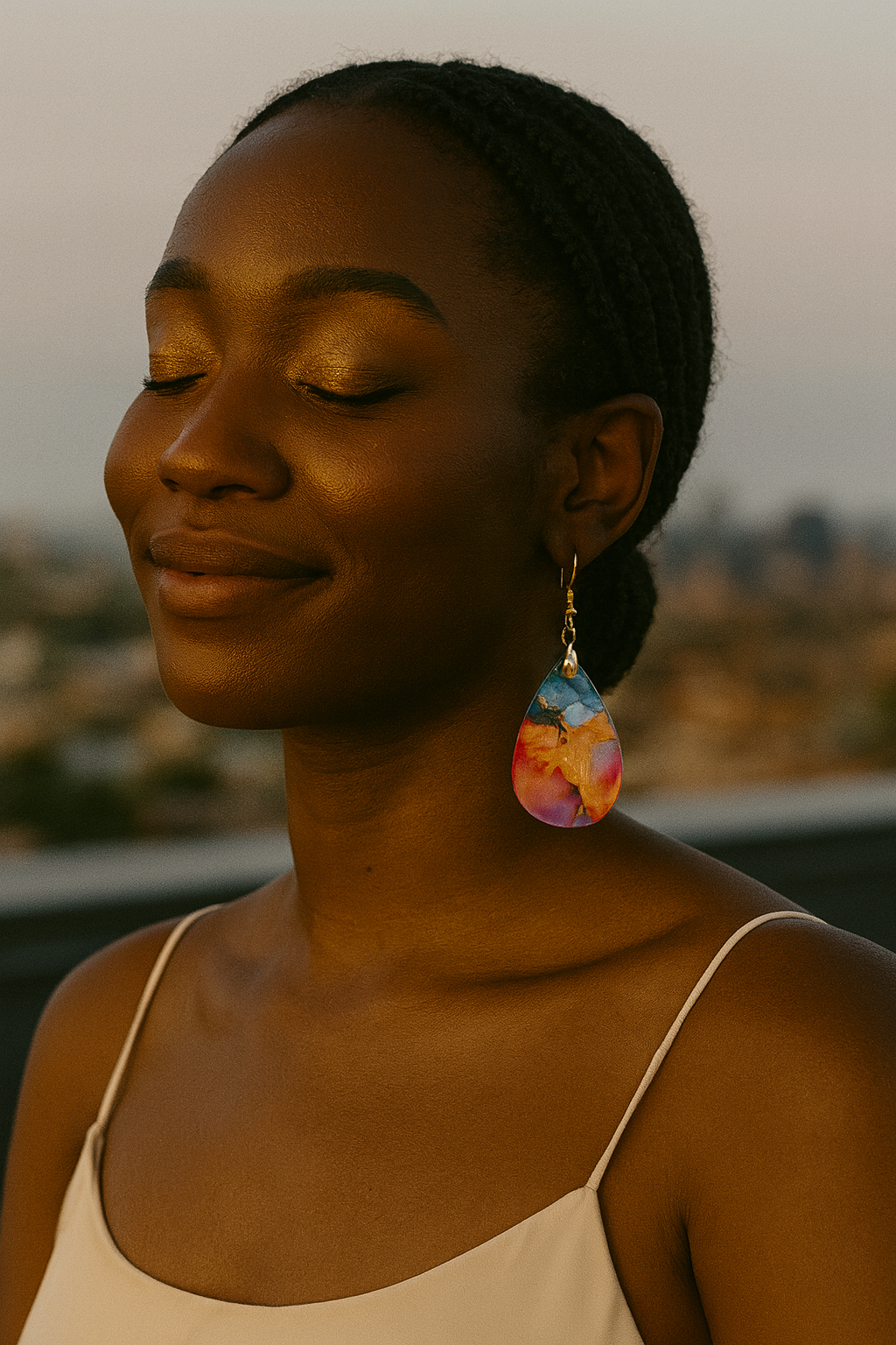 Aurora Glow Acrylic Teardrop Earrings