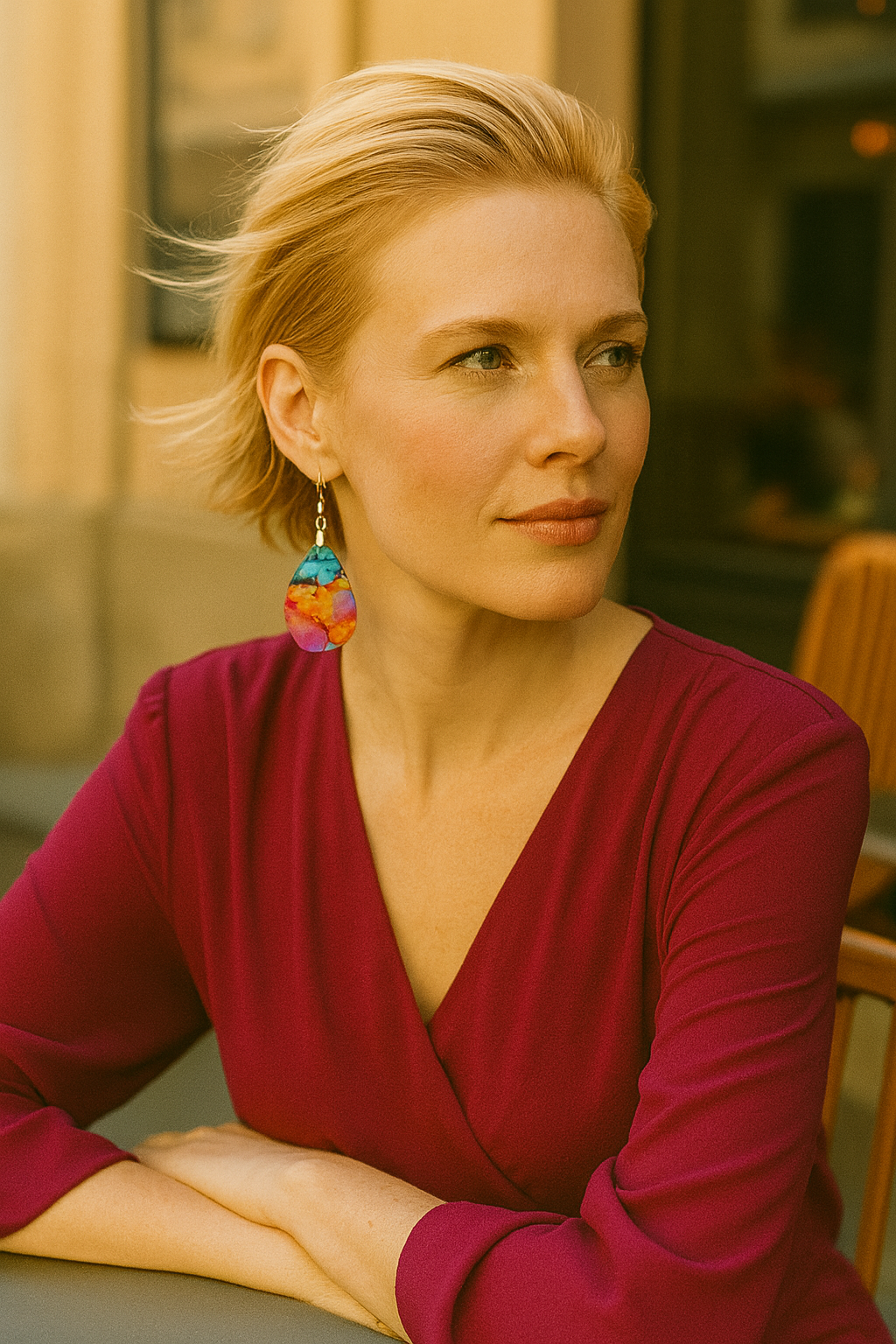 Aurora Glow Acrylic Teardrop Earrings