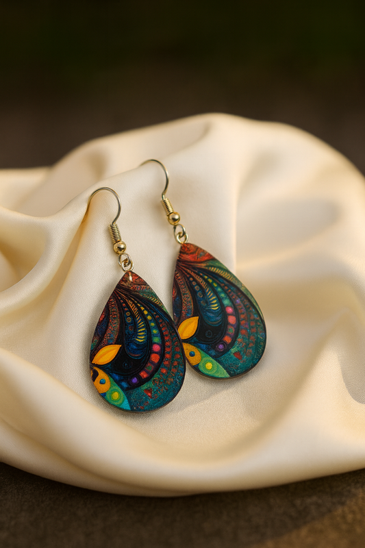 Bohemian Multicolor Teardrop Acrylic Earrings