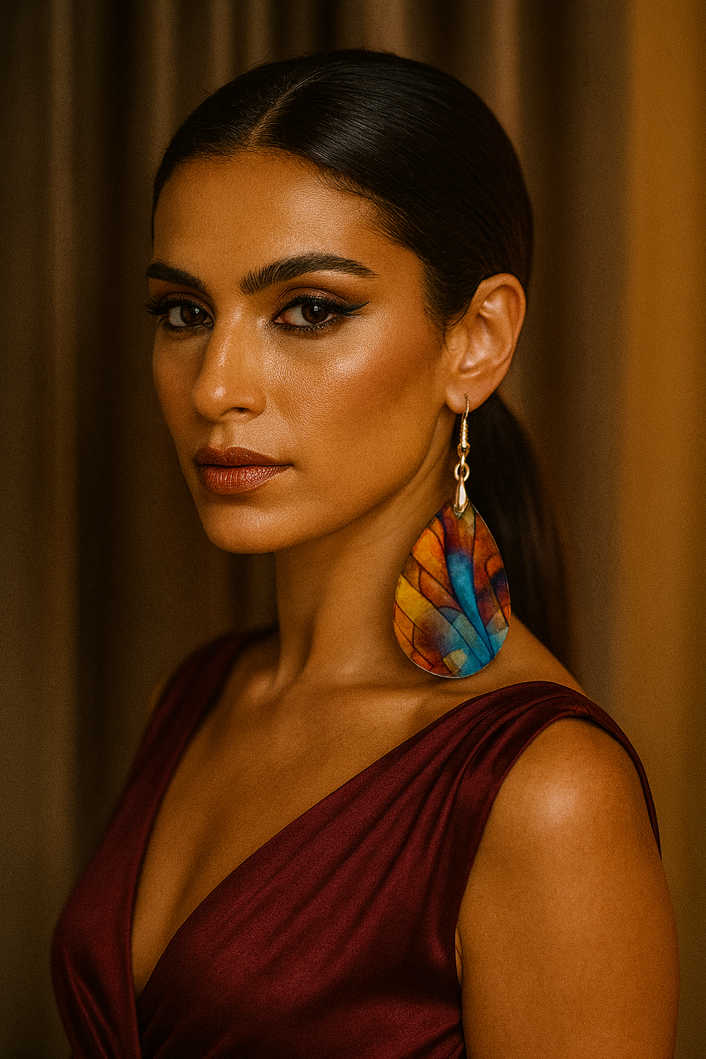 Stained-Glass Inspired Teardrop Earrings