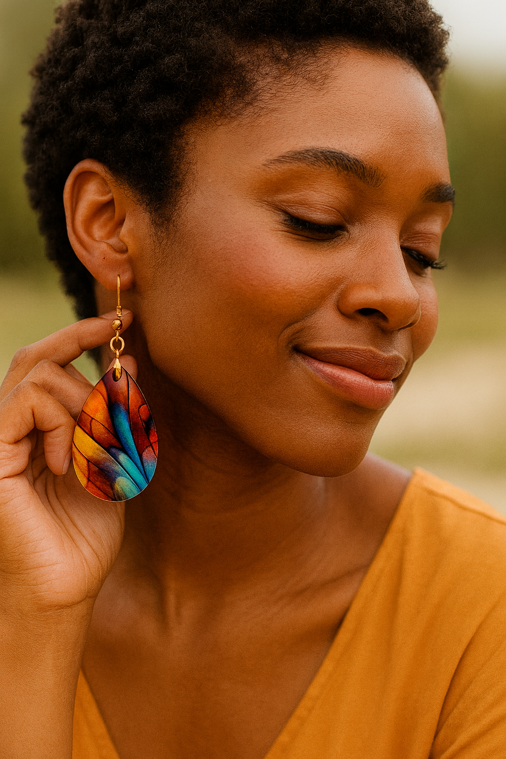 Stained-Glass Inspired Teardrop Earrings