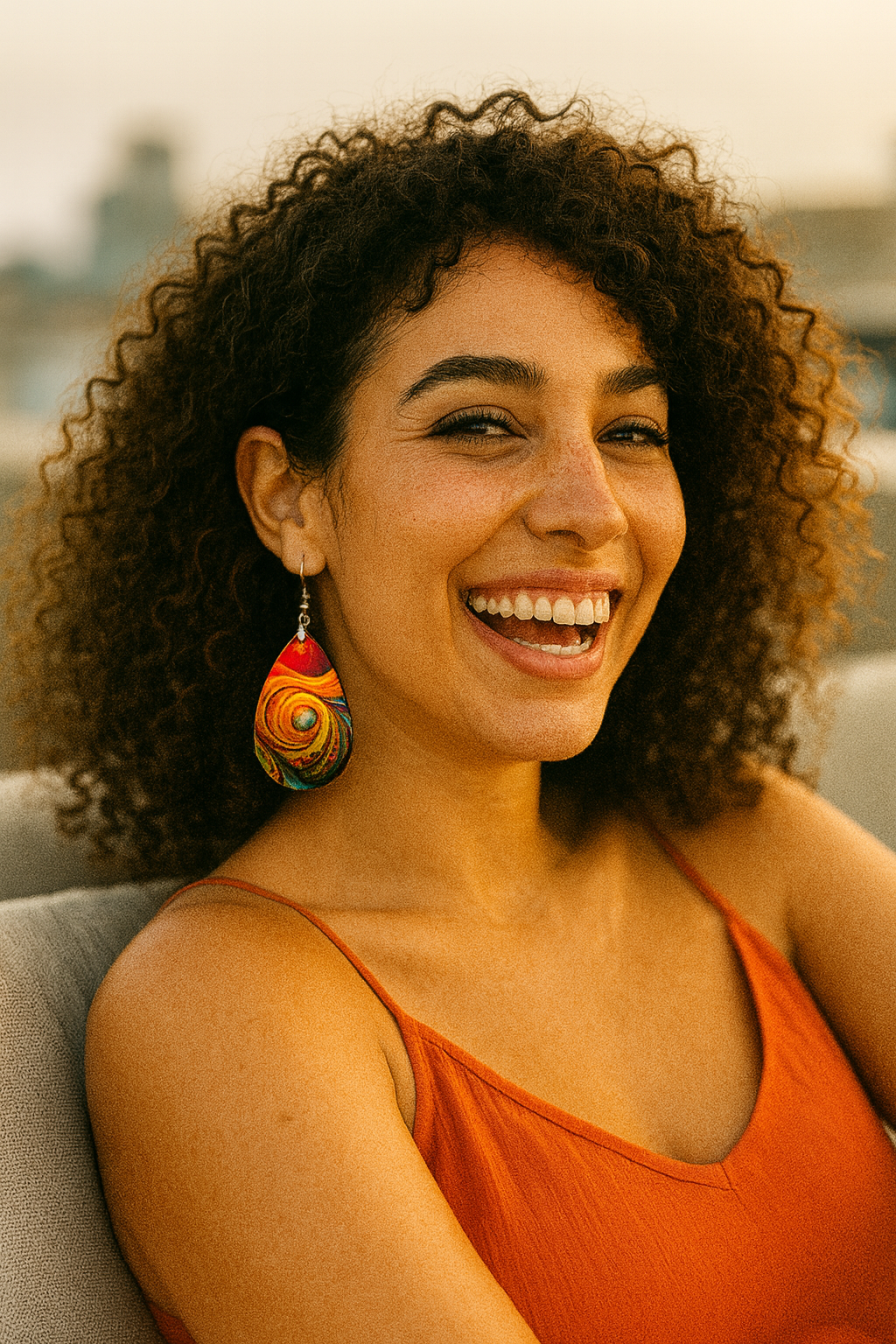Boho Vortex Acrylic Teardrop Earrings