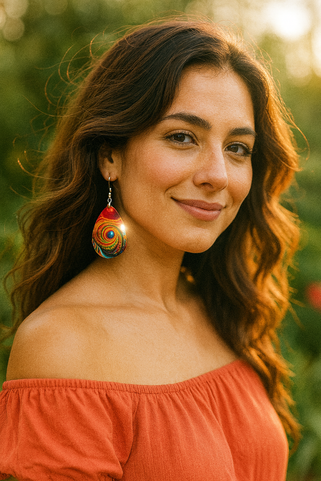 Boho Vortex Acrylic Teardrop Earrings