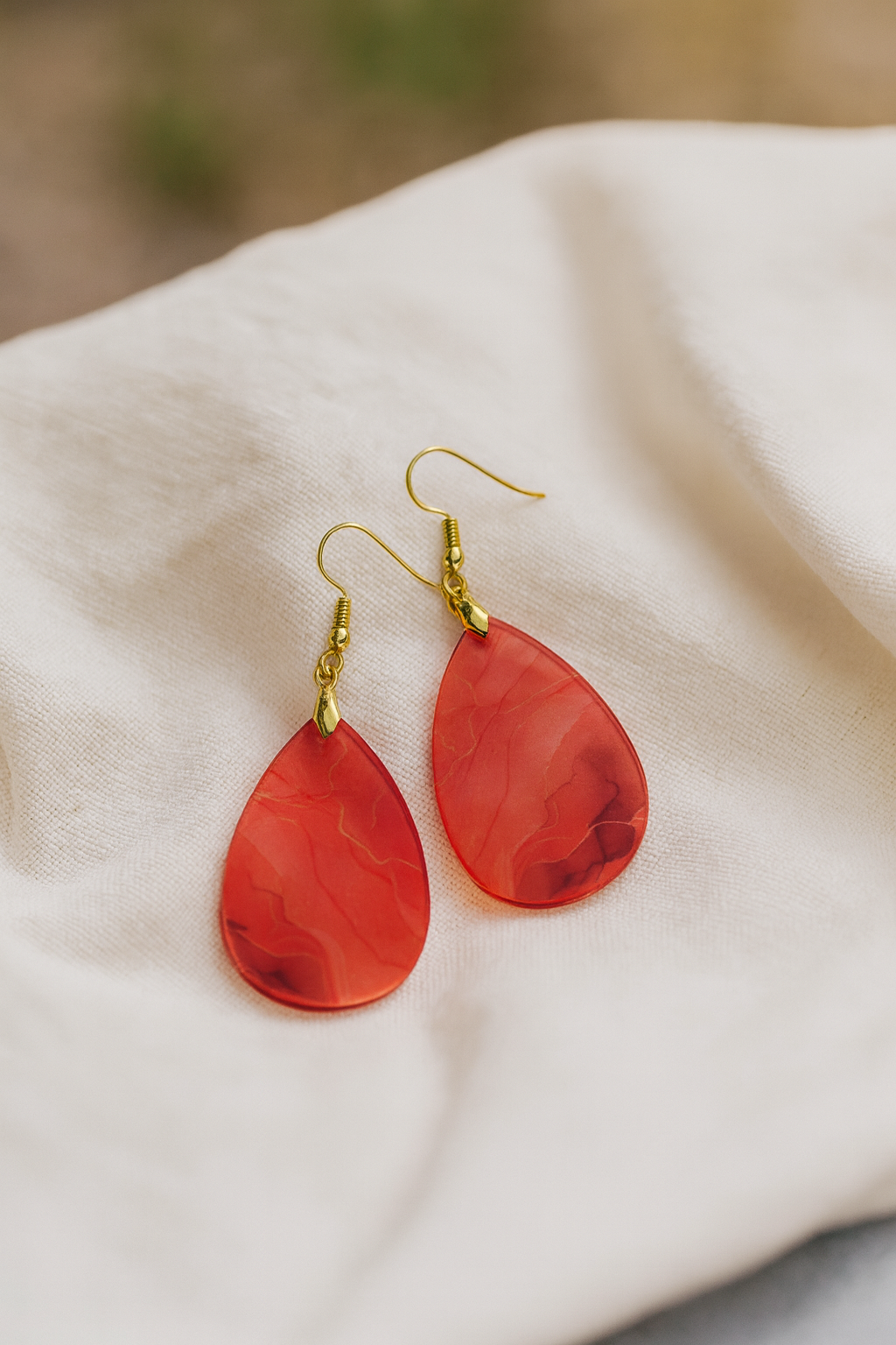 Fiery Teardrop Acrylic Earrings