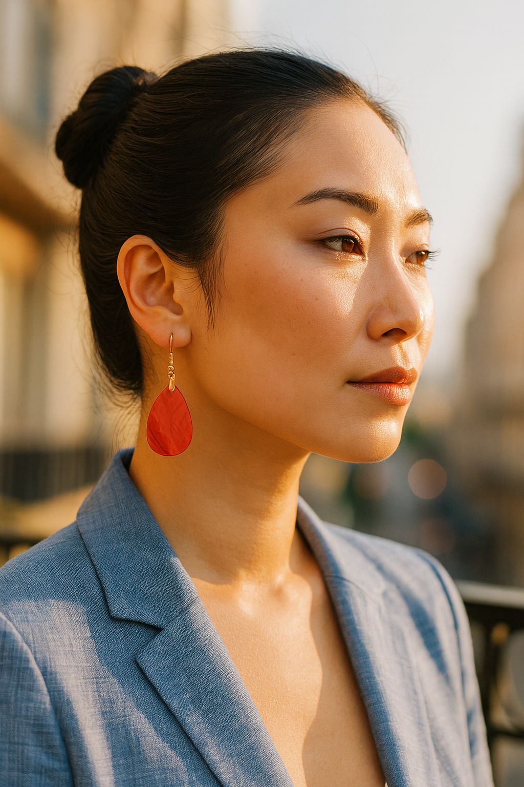 Fiery Teardrop Acrylic Earrings