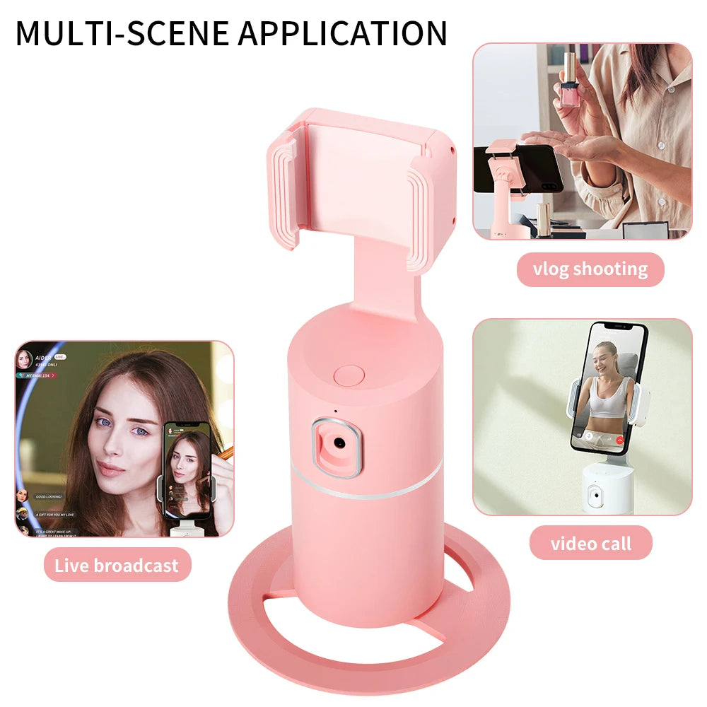 AI Auto Face Tracking Gimbal Stabilizer Phone Tripod Accessories 360 Rotation Live Smart Follow-Up Photo Vlog Video Recorder