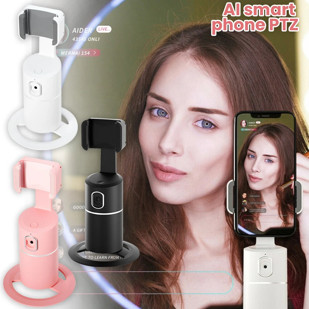 AI Auto Face Tracking Gimbal Stabilizer Phone Tripod Accessories 360 Rotation Live Smart Follow-Up Photo Vlog Video Recorder