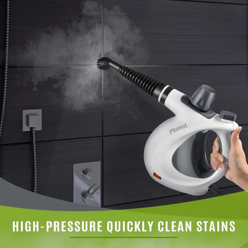 Pressurized Handheld Multi-Surface Natural Steam Cleaner with 12 pcs Accessories, Multi-Purpose Steamer for Home Use