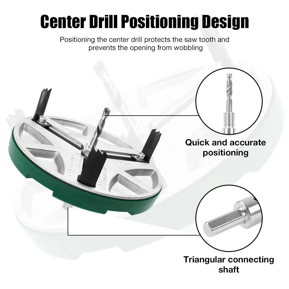 Adjustable Punch Saw  45mm-130mm Diameter Universal Hole Opener With 6pcs Blades&Center drill Home Circular Saw Woodworking Tool