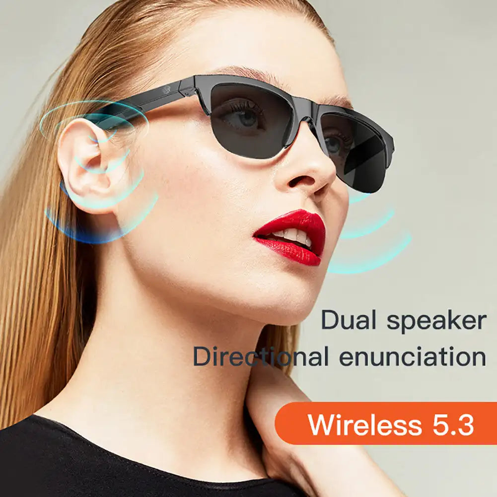 Wireless Bluetooth 5.3 Glasses Headphones TWS Smart Glasses Headphones Outdoor Sports IPX4 Waterproof Sunglasses Earphones