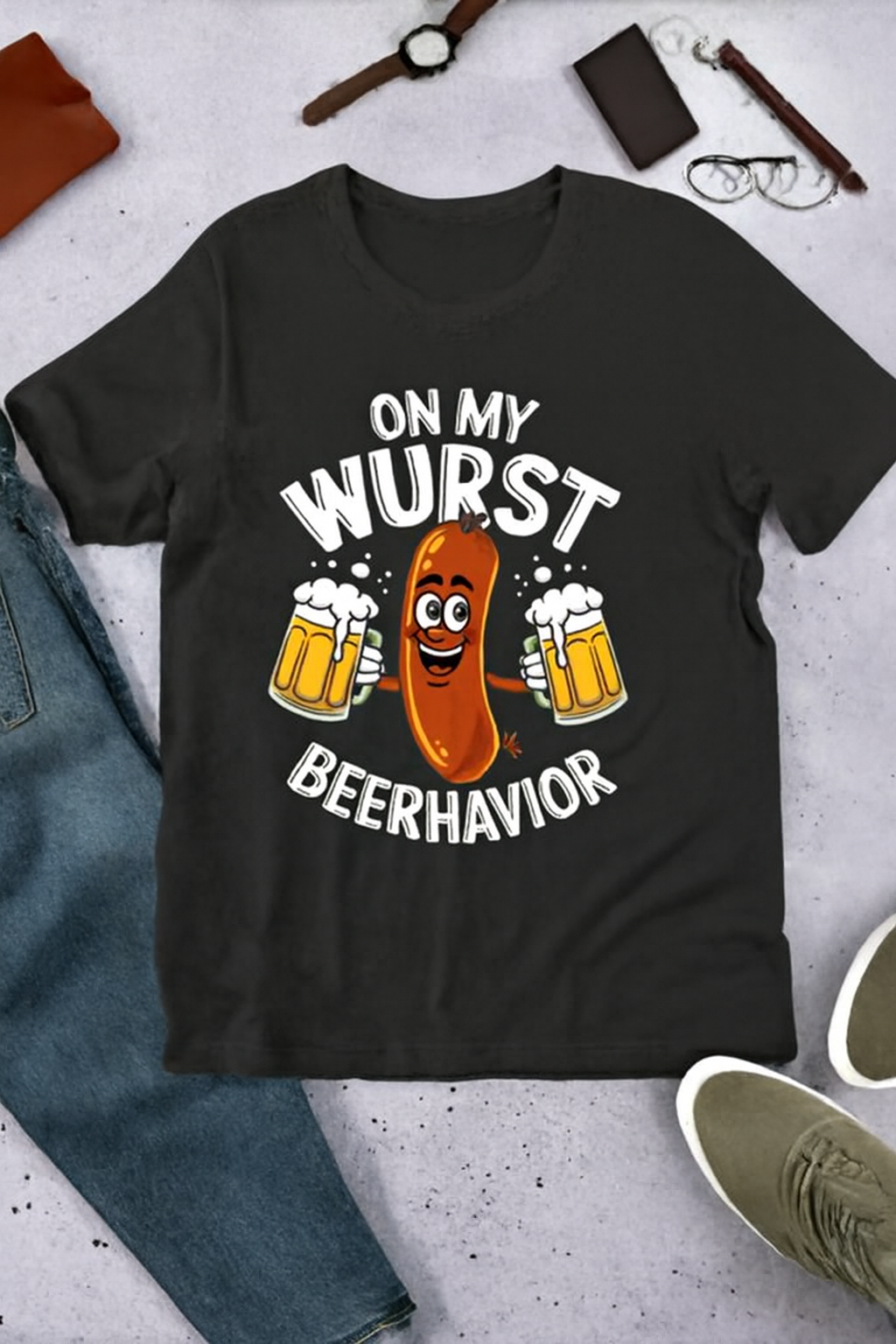 On My Wurst Beerhavior Unisex t-shirt