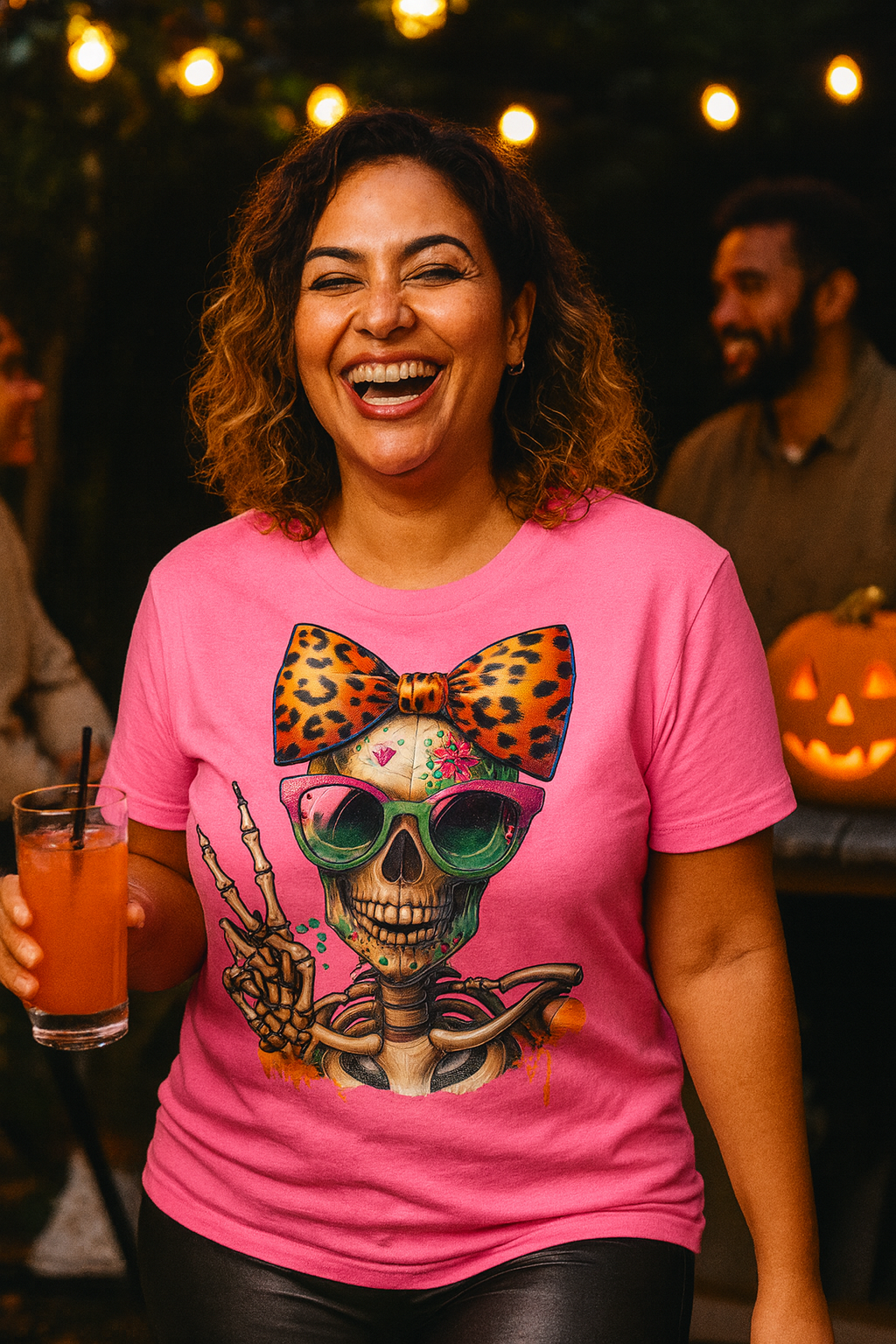 Hipster Yellow Bow Skull Women's Relaxed T-Shirt