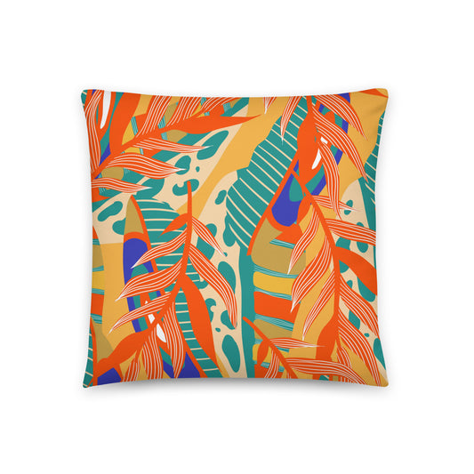 Orange Tropical Garden Basic Pillow