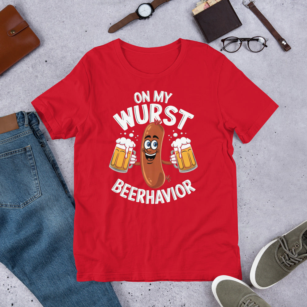 On My Wurst Beerhavior Unisex t-shirt