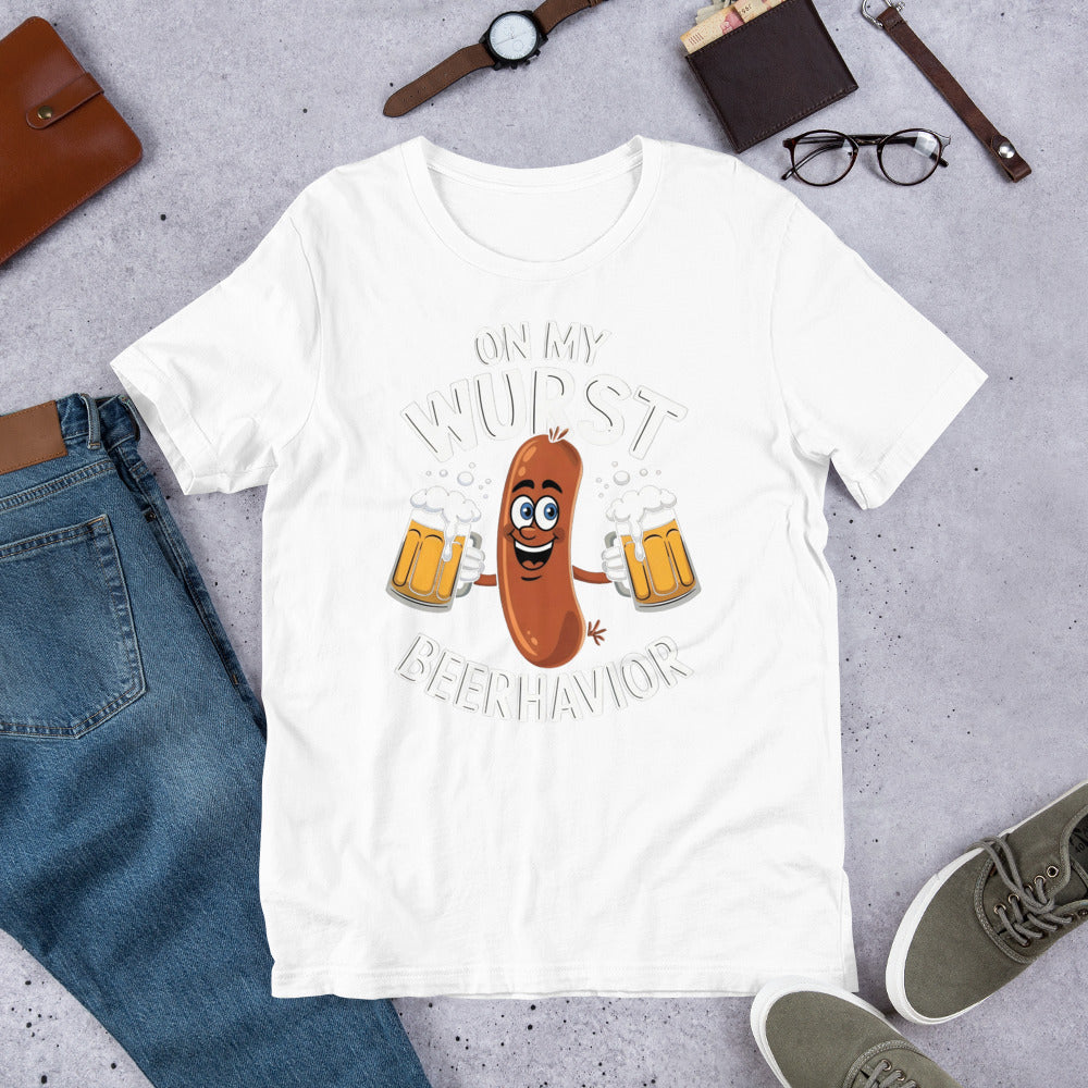 On My Wurst Beerhavior Unisex t-shirt