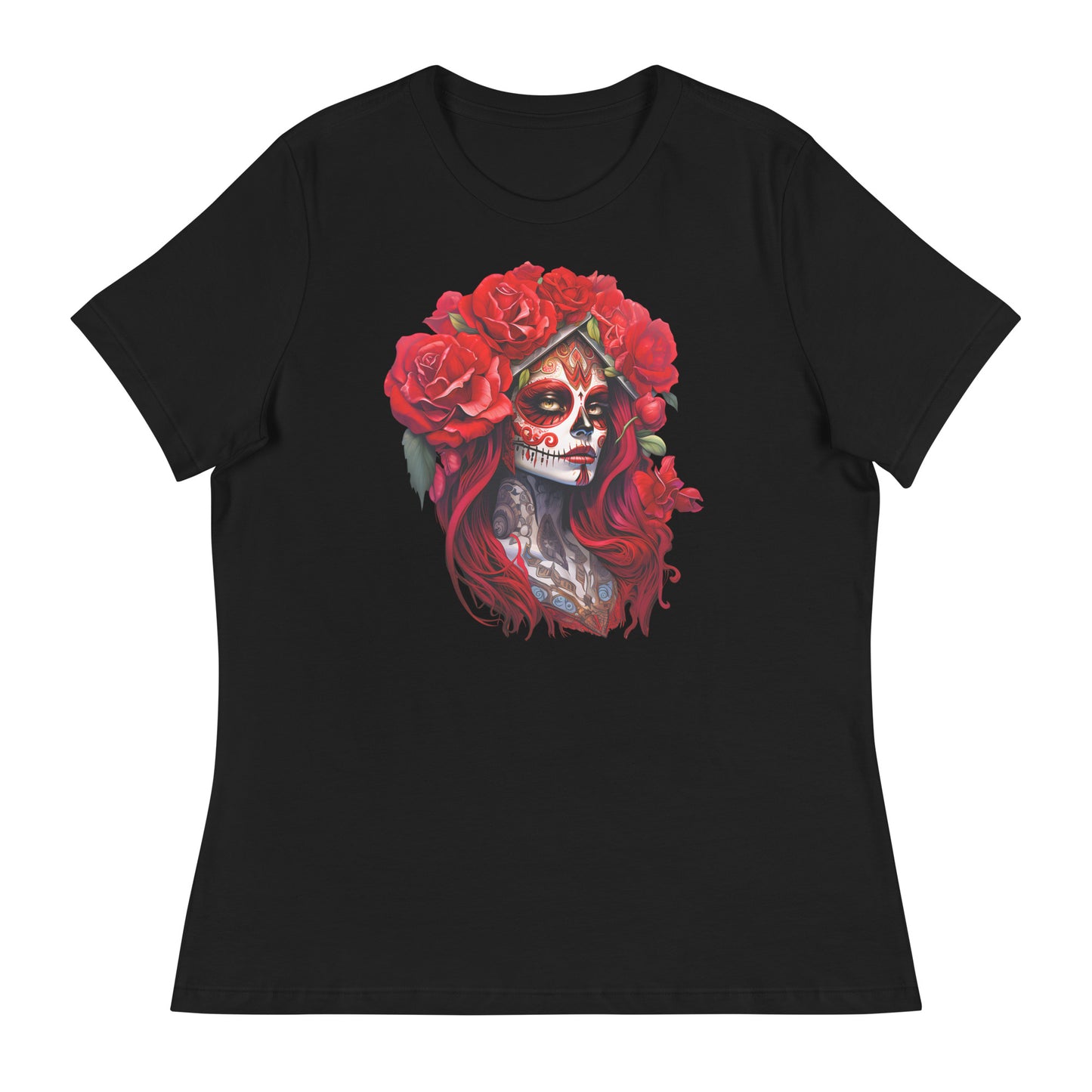 La Catrina Day of the Dead Red Rose Sugar Skull