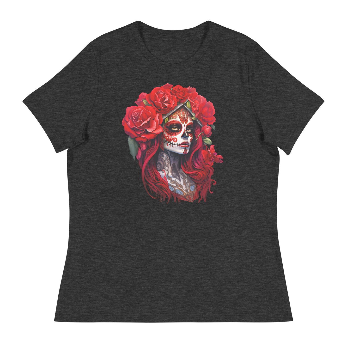 La Catrina Day of the Dead Red Rose Sugar Skull