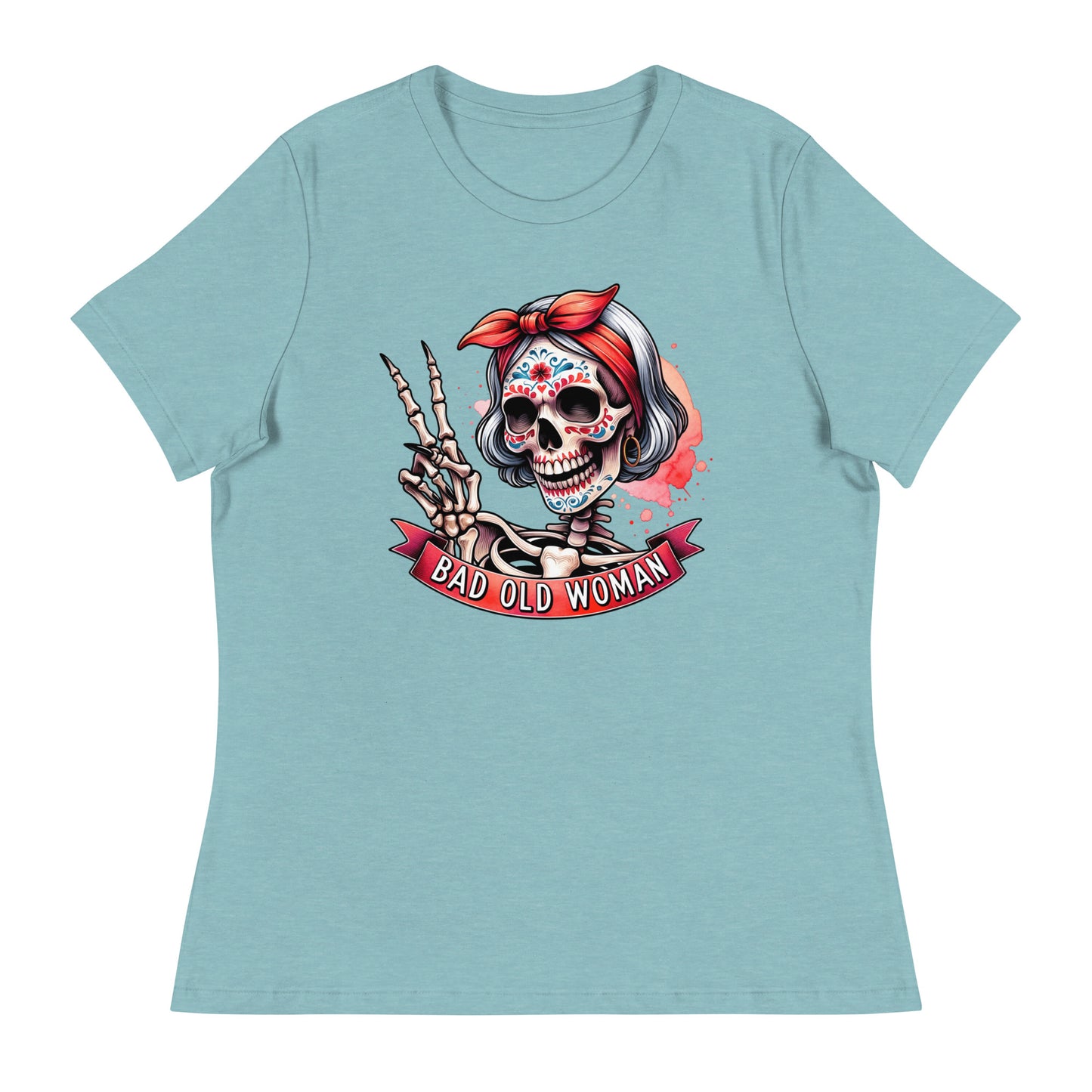 Hipster Short Hair Skull Women's Relaxed T-Shirt