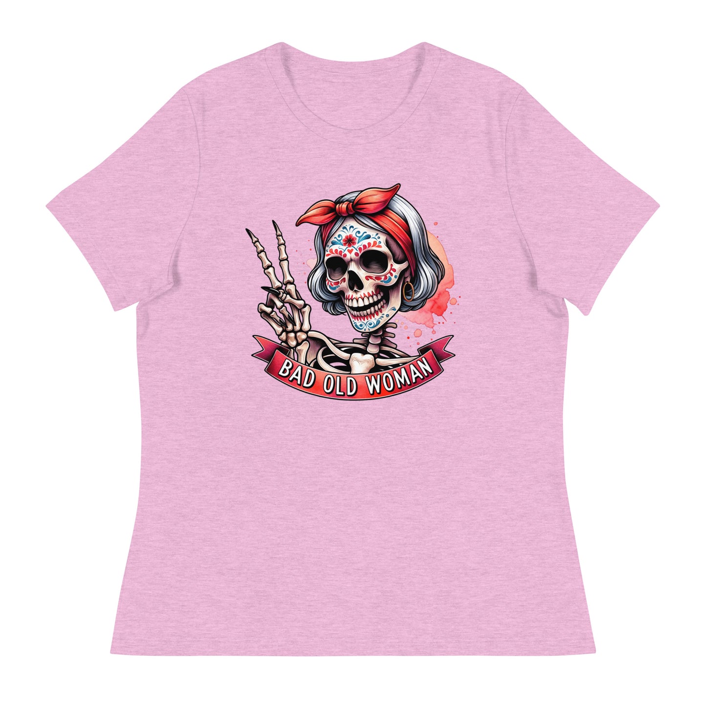 Hipster Short Hair Skull Women's Relaxed T-Shirt