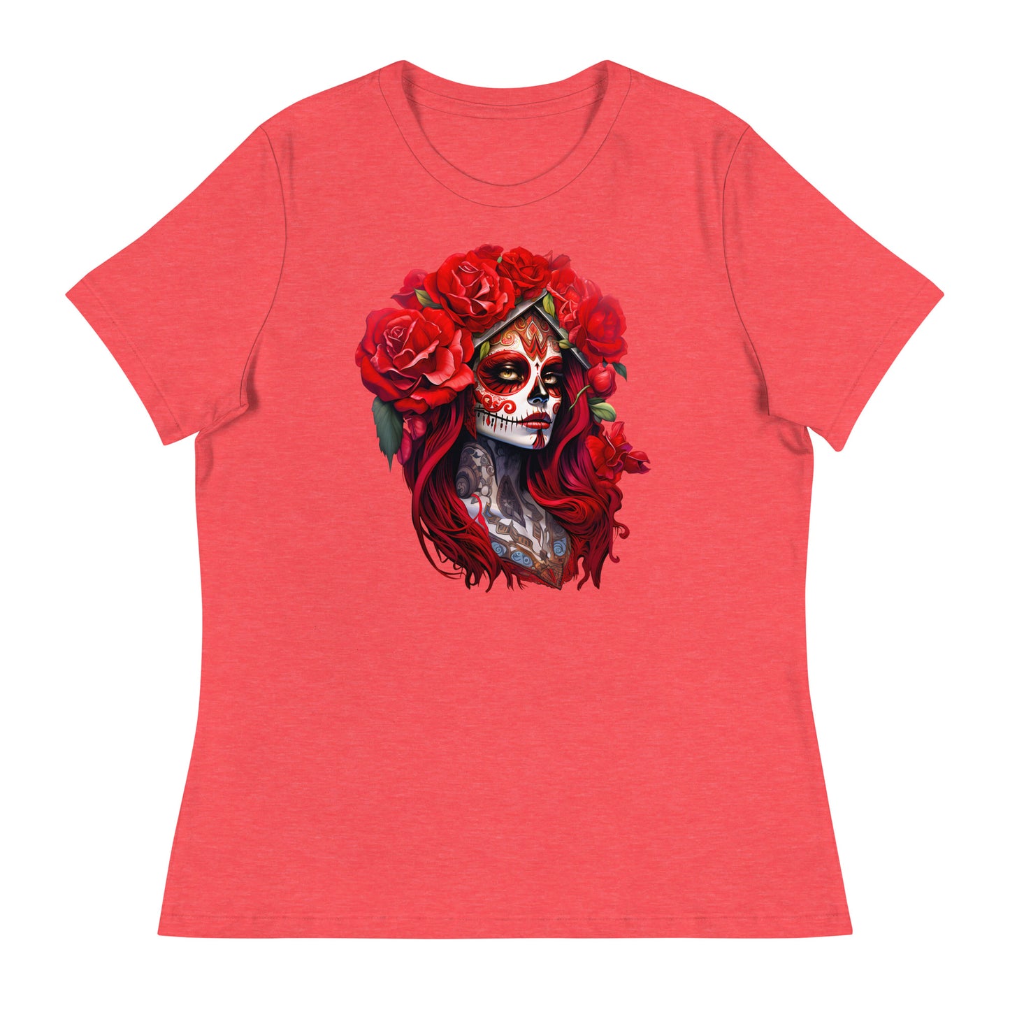 La Catrina Day of the Dead Red Rose Sugar Skull