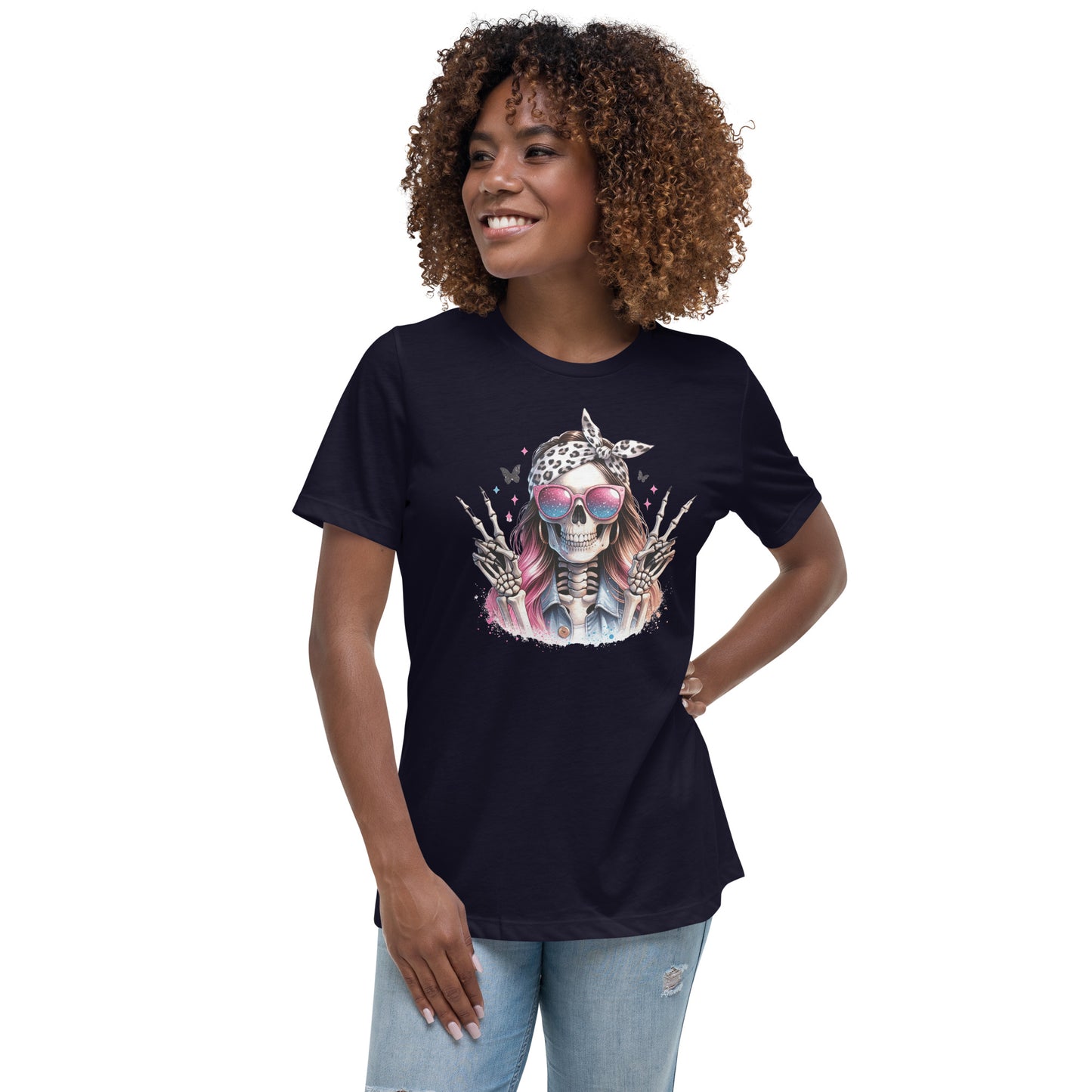 Hipster Skull Women's Relaxed T-Shirt