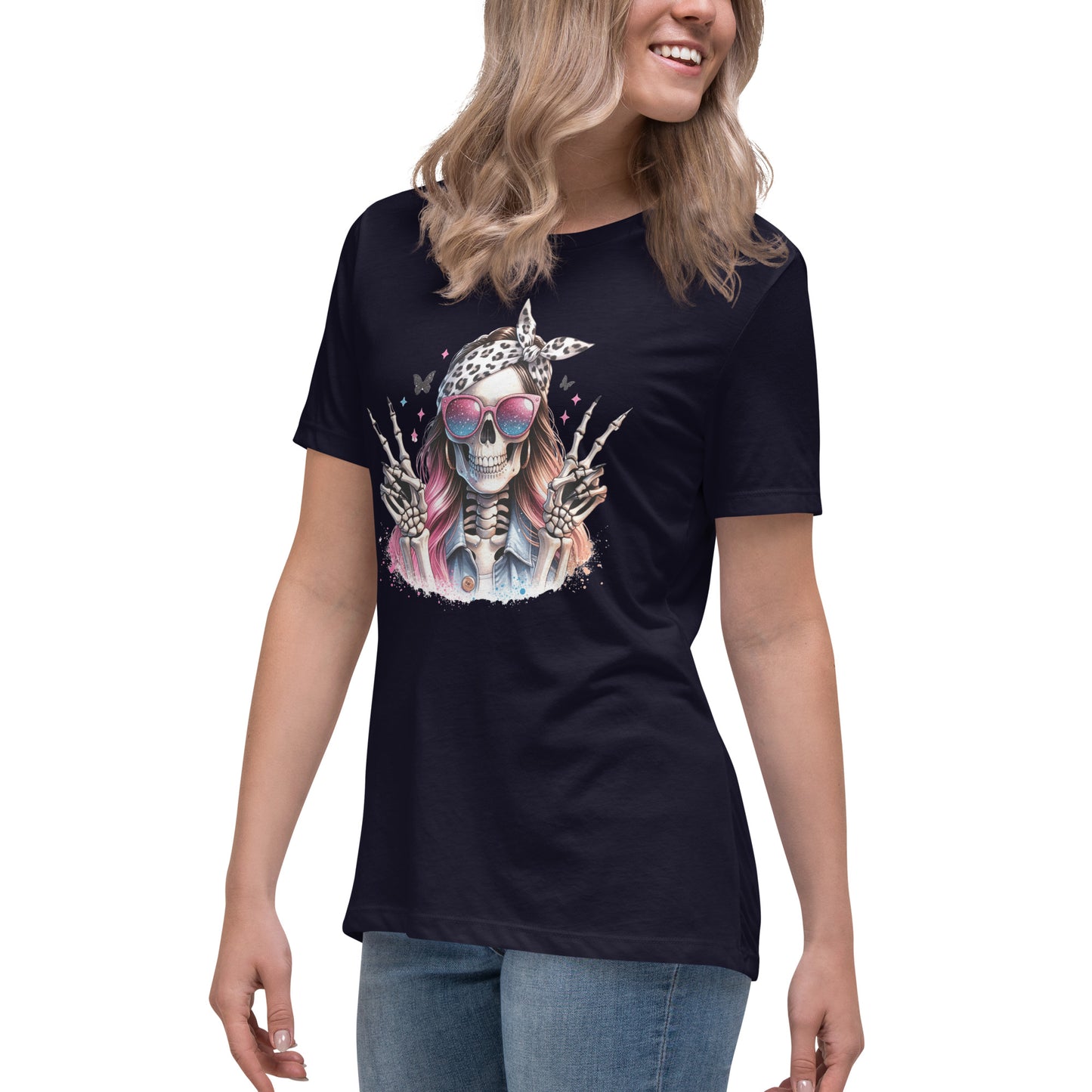 Hipster Skull Women's Relaxed T-Shirt