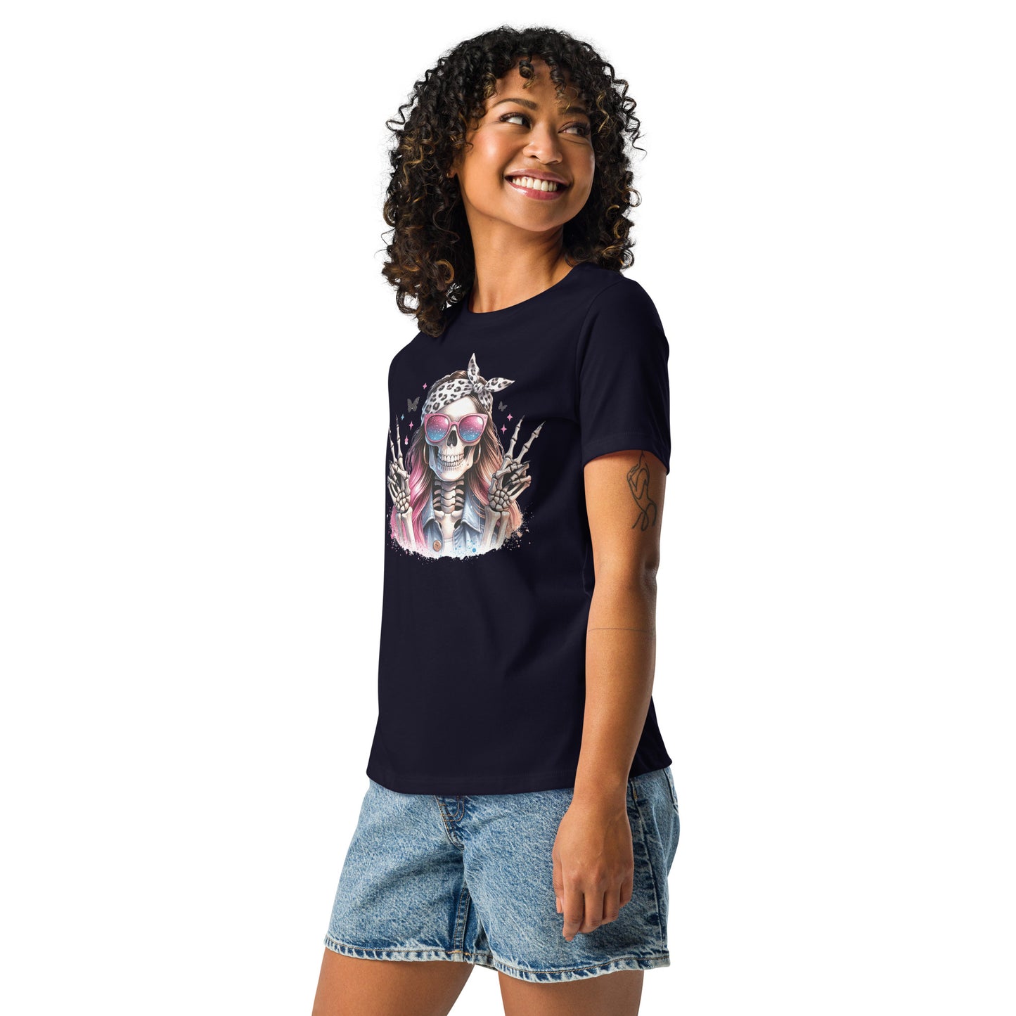 Hipster Skull Women's Relaxed T-Shirt