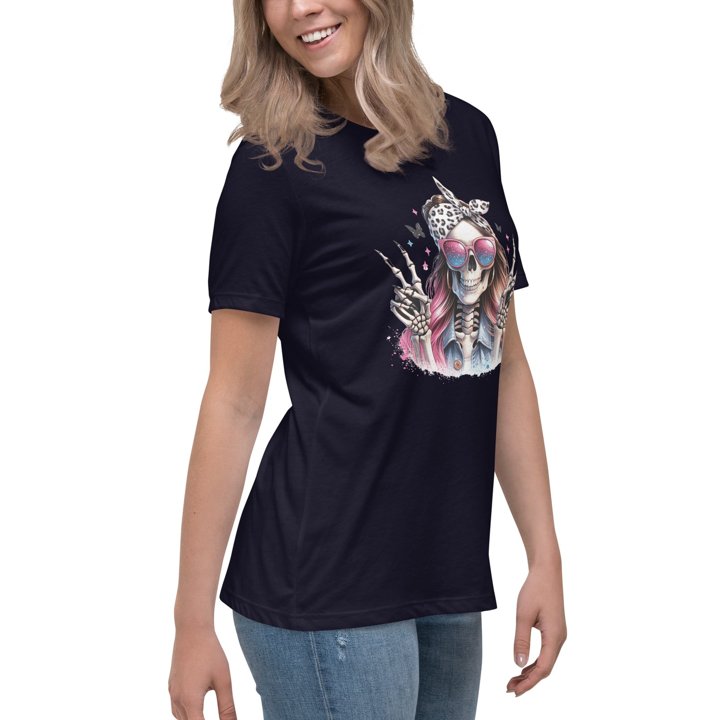 Hipster Skull Women's Relaxed T-Shirt