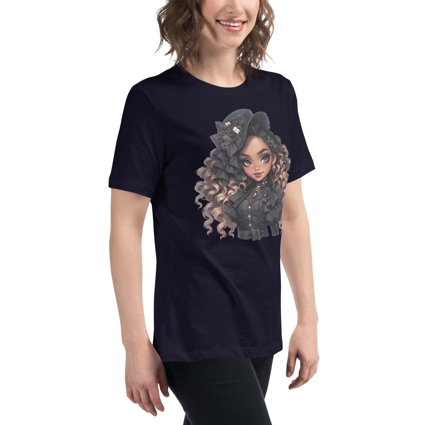 Curly Hair Gothic Women's Relaxed T-Shirt