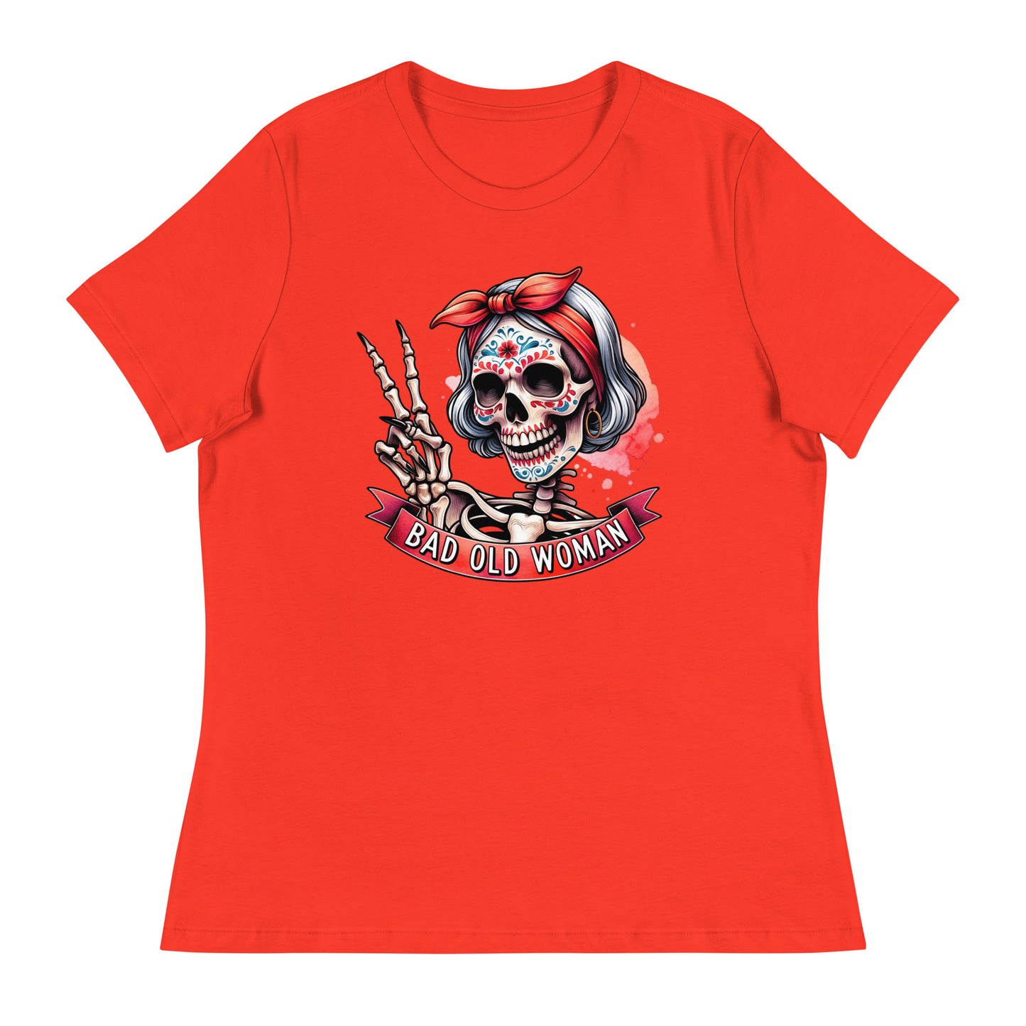 Hipster Short Hair Skull Women's Relaxed T-Shirt