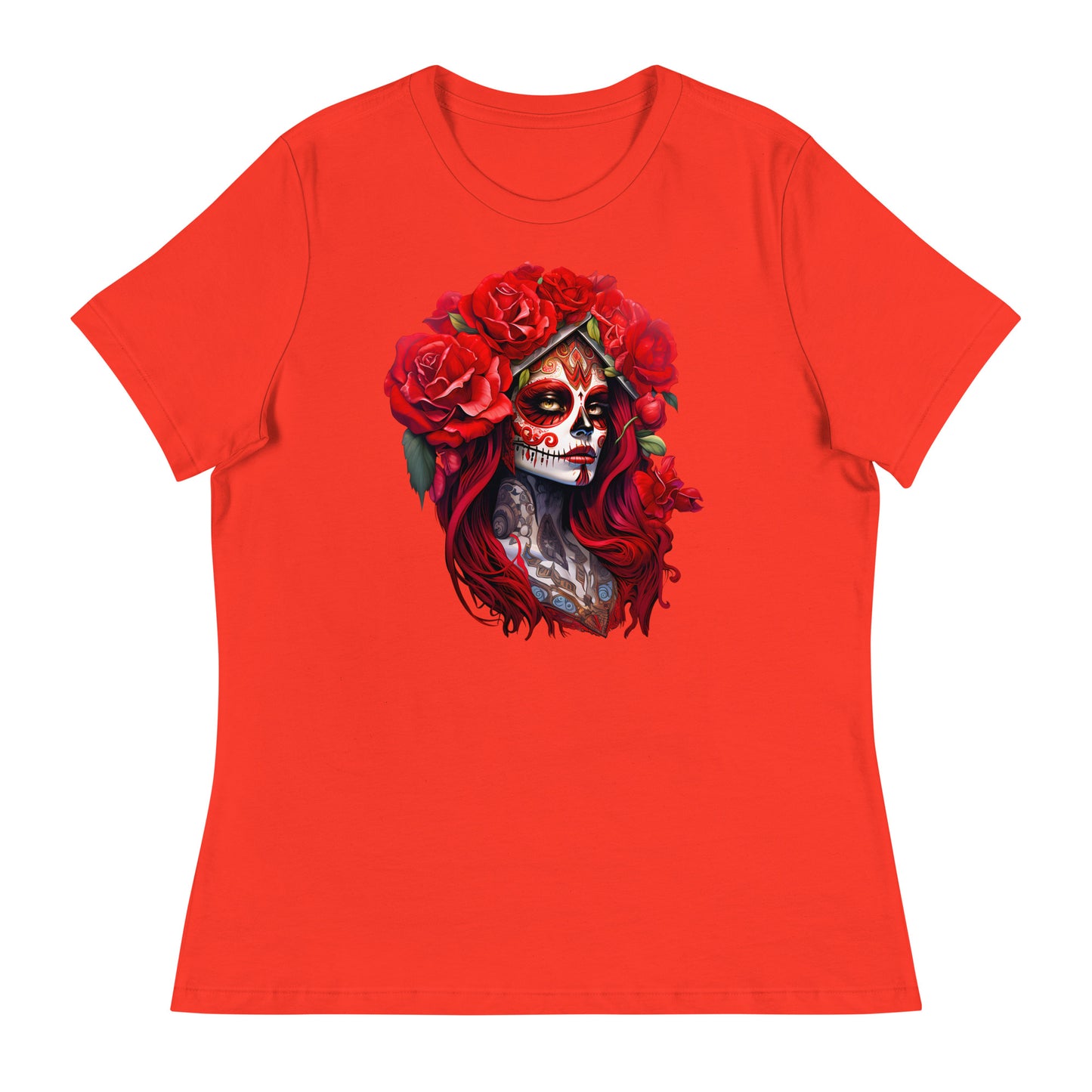 La Catrina Day of the Dead Red Rose Sugar Skull