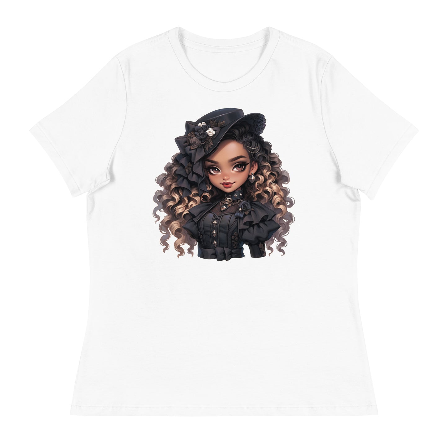 Curly Hair Gothic Women's Relaxed T-Shirt