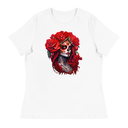 La Catrina Day of the Dead Red Rose Sugar Skull