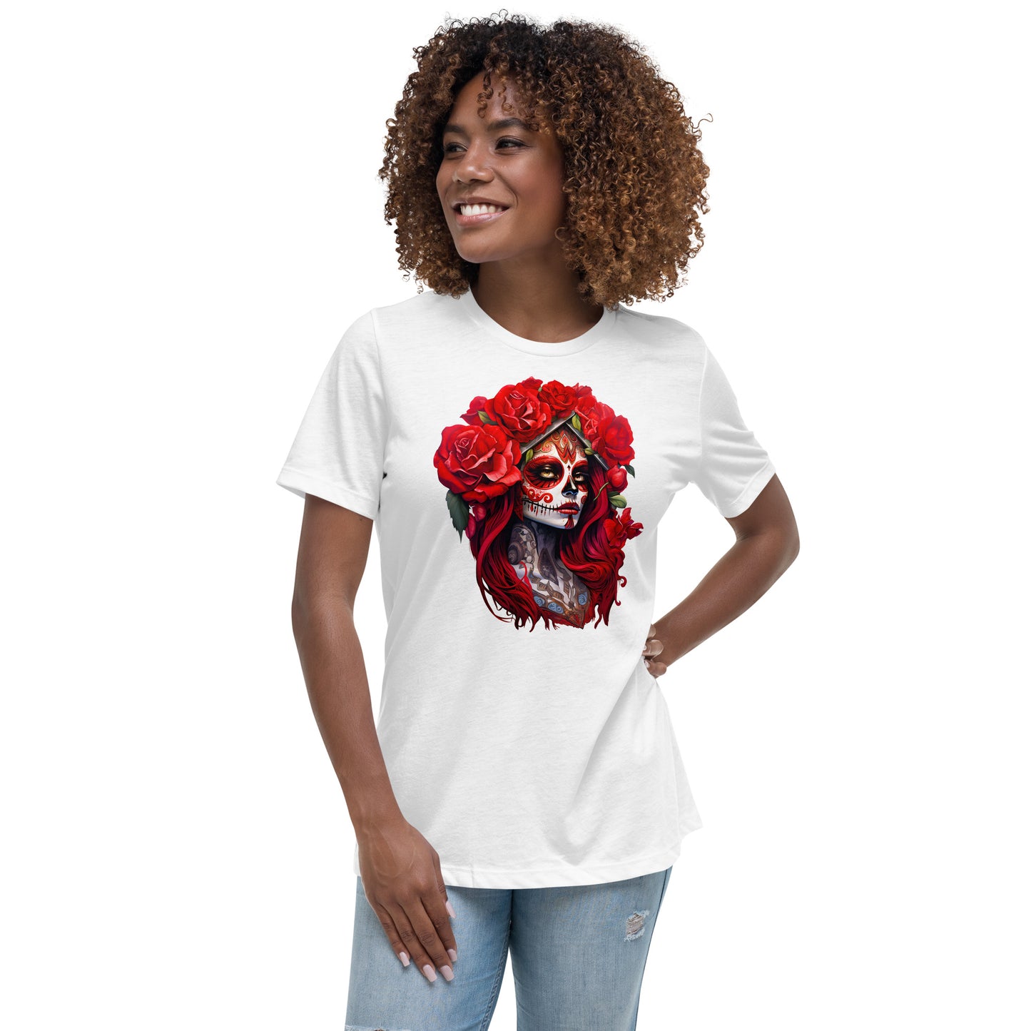 La Catrina Day of the Dead Red Rose Sugar Skull